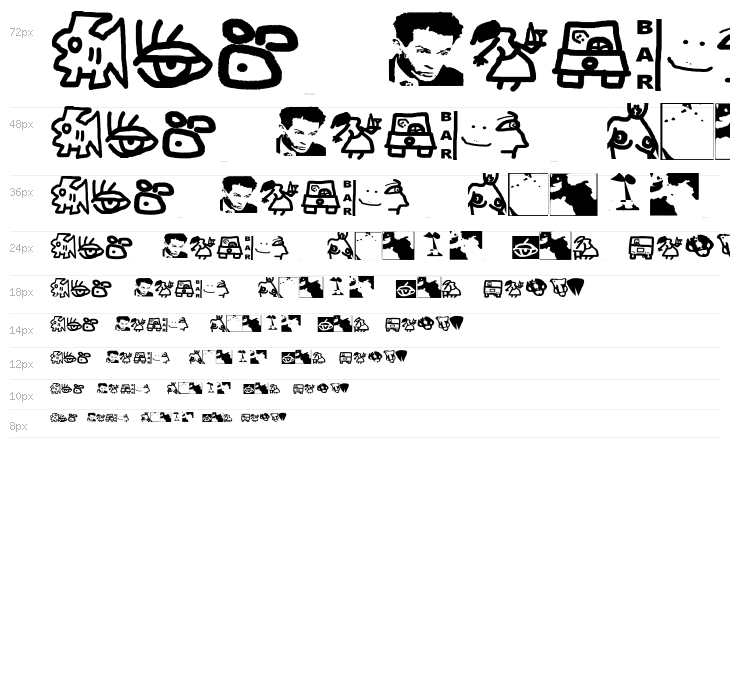 Arial Alternative Symbol Waterfall