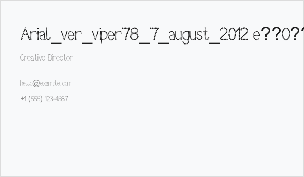 Arial_ver_viper78_7_august_2012 e??O??? Business Card