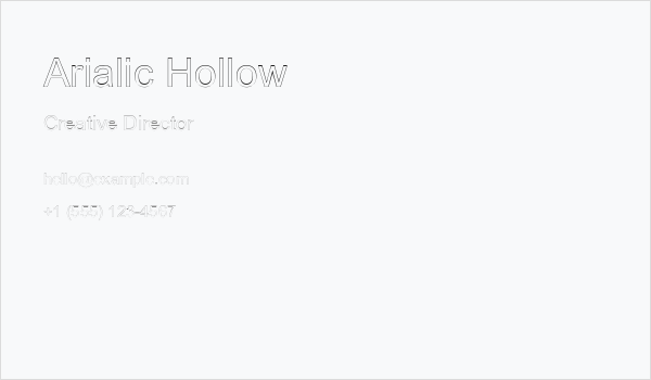 Arialic Hollow Business Card