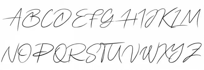 Ariel Script Font Litere mari