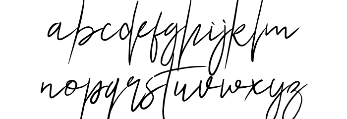 Ariel Script Font LOWERCASE