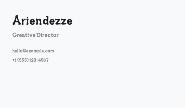 Ariendezze Business Card