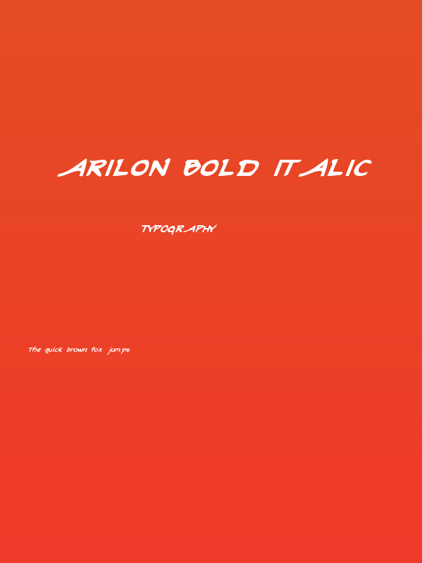 Arilon Bold Italic Poster