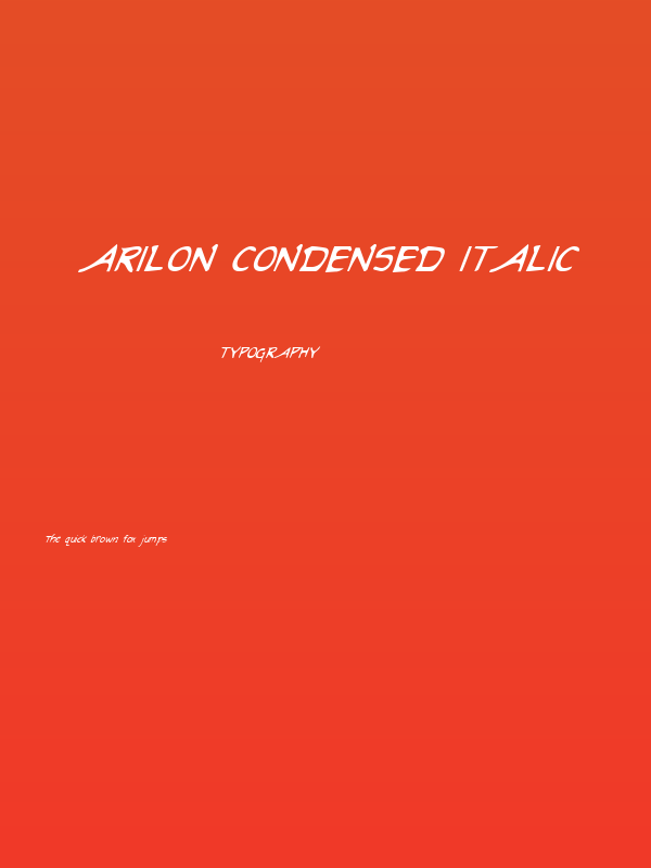 Arilon Condensed Italic Poster