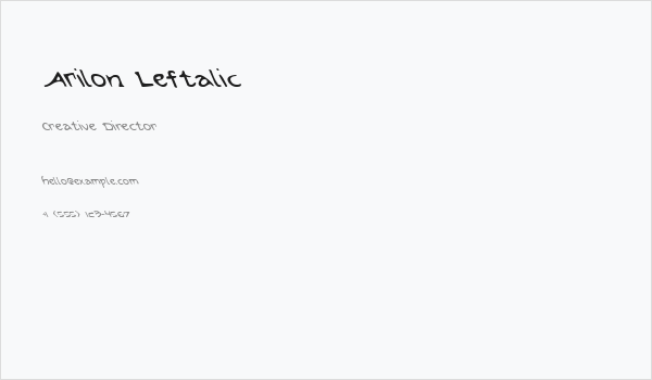 Arilon Leftalic Business Card