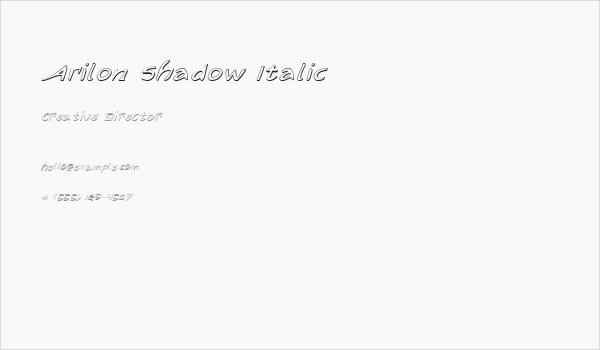 Arilon Shadow Italic Business Card