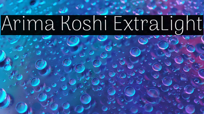 Arima Koshi ExtraLight Example 1