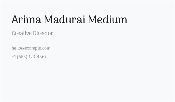Arima Madurai Medium Business Card