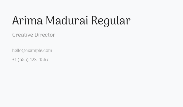 Arima Madurai Regular Business Card