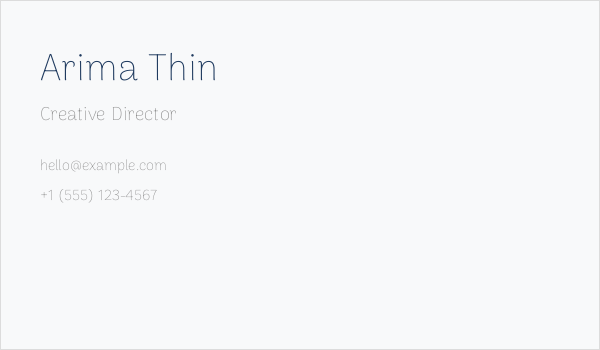 Arima Thin Business Card