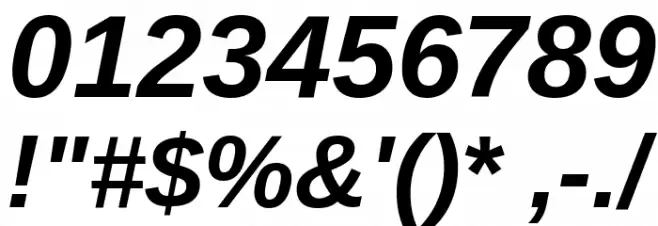 Arimo Bold Italic Font OTHER CHARS