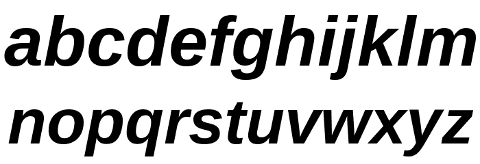 Arimo Bold Italic Font LOWERCASE