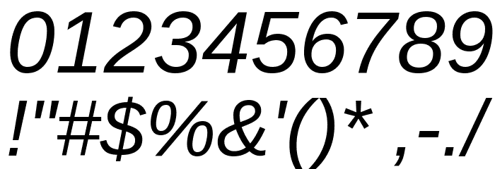 Arimo Italic Font OTHER CHARS