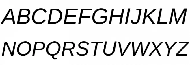 Arimo Italic 字体 大写