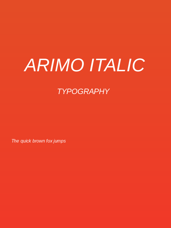 Arimo Italic Poster