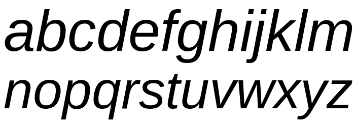 Arimo Italic Font LOWERCASE