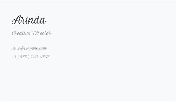 Arinda Business Card