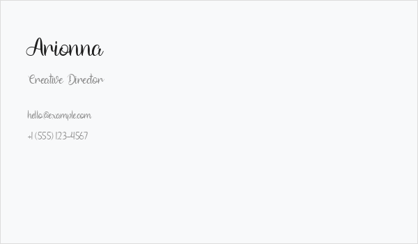 Arionna Business Card