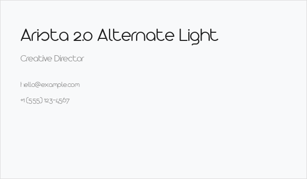 Arista 2.0 Alternate Light Business Card