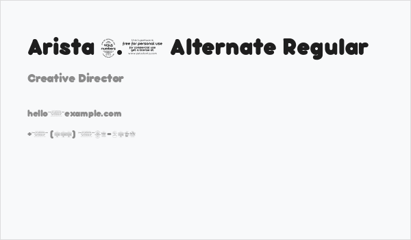 Arista 2.0 Alternate Regular Business Card