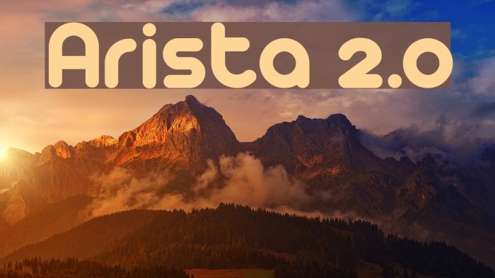 Arista 2.0 Font examples