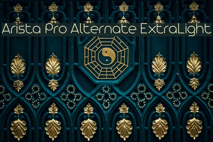Arista Pro Alternate ExtraLight Font examples