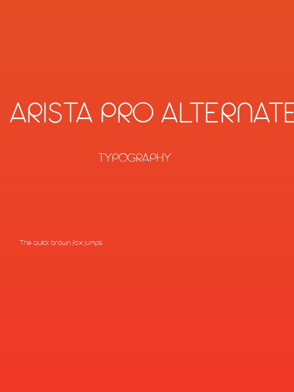 Arista Pro Alternate ExtraLight Poster