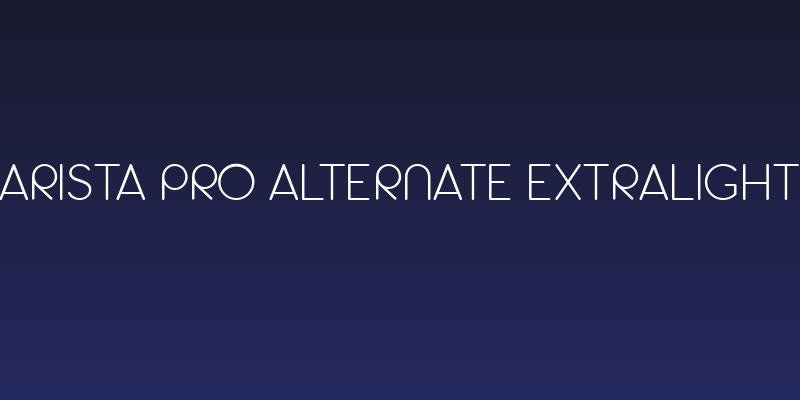 Arista Pro Alternate ExtraLight Social Header