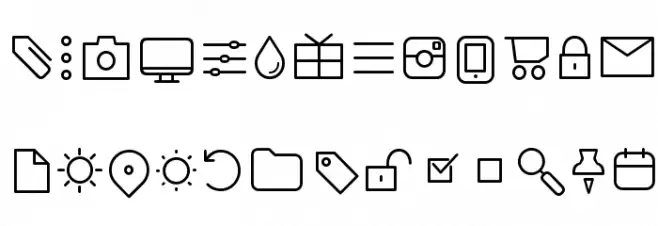 Arista Pro Icons ExtraLight Schriftart Groß