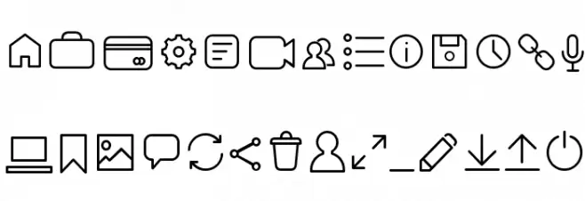 Arista Pro Icons ExtraLight Fonte MINÚSCULAS