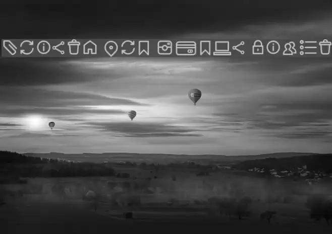 Arista Pro Icons Light Font examples