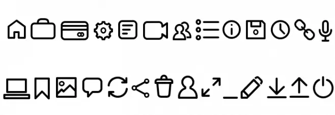 Arista Pro Icons Light Font LOWERCASE
