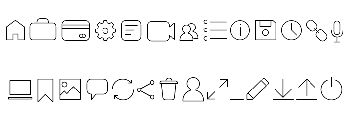 Arista Pro Icons Thin Font LOWERCASE