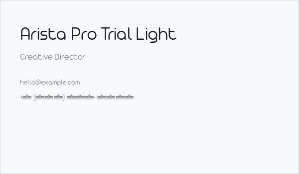 Arista Pro Trial Light Business Card