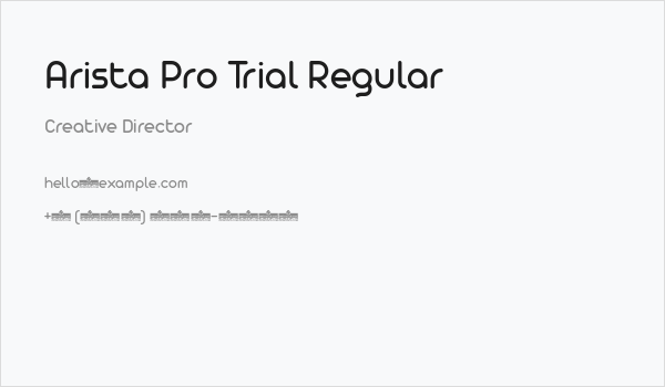Arista Pro Trial Regular Business Card