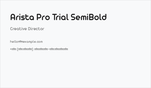 Arista Pro Trial SemiBold Business Card