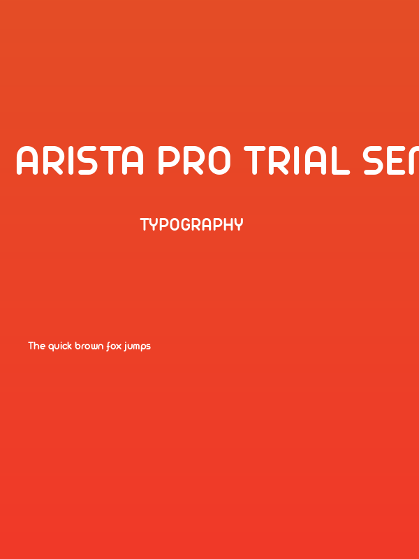 Arista Pro Trial SemiBold Poster
