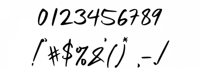 Arista Signature Font OTHER CHARS