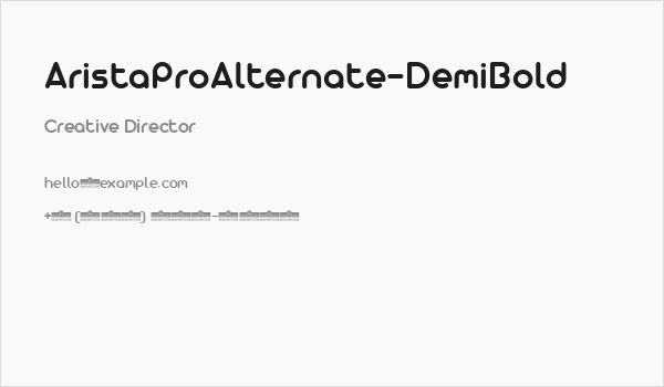AristaProAlternate-DemiBold Business Card