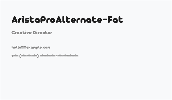 AristaProAlternate-Fat Business Card