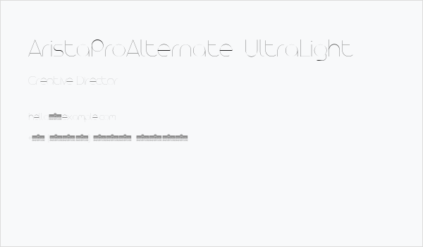 AristaProAlternate-UltraLight Business Card