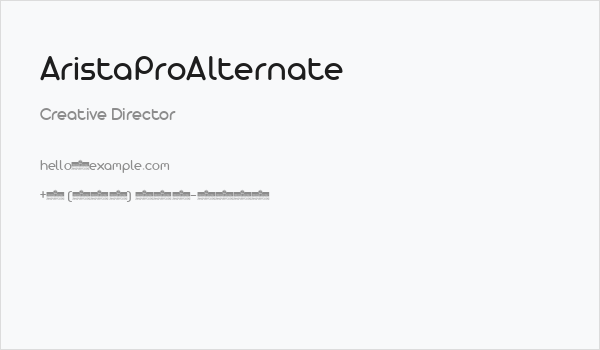 AristaProAlternate Business Card