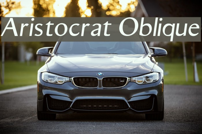 Aristocrat Oblique Schriftart examples
