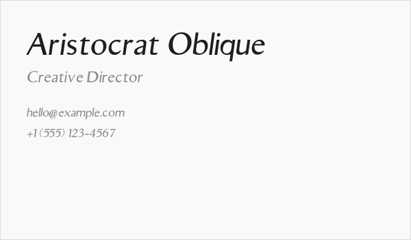 Aristocrat Oblique Business Card