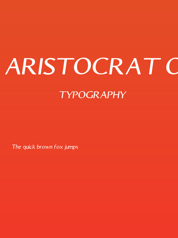 Aristocrat Oblique Poster