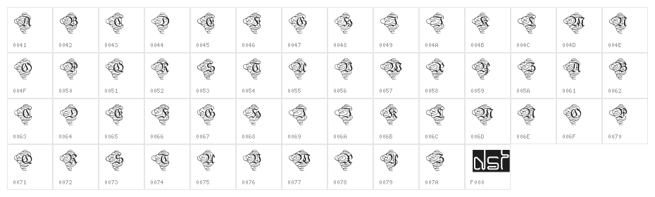 AristokratZierbuchstaben Character Map