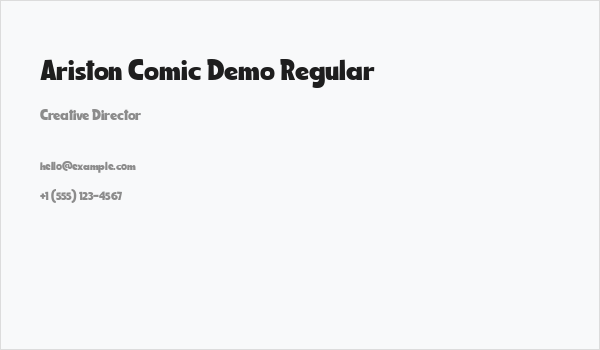 Ariston Comic Demo Regular Business Card