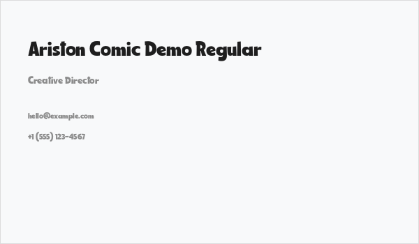Ariston Comic Demo Regular Business Card