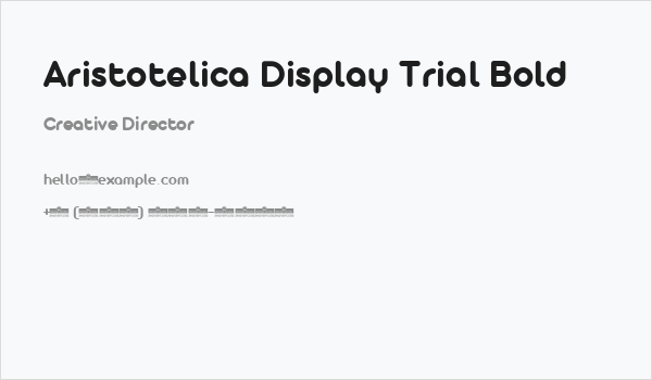 Aristotelica Display Trial Bold Business Card