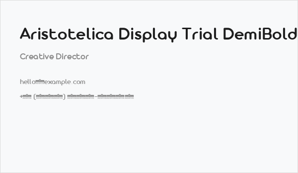 Aristotelica Display Trial DemiBold Business Card